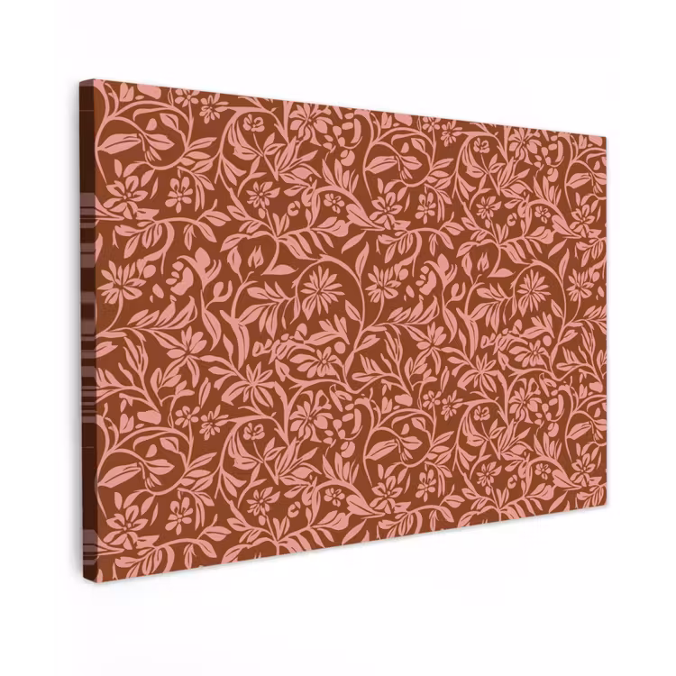 Bloemen - Print - Roze Tuinposter op houten frame 2 cm dik klein 845 -3d