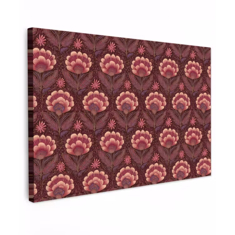 Bloemen - Waaier - Paars Tuinposter op houten frame 2 cm dik klein 845 -3d
