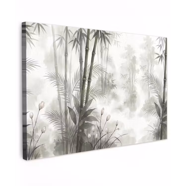 Bloemen - Knop - Tuin - Illustratie - Wit Tuinposter op houten frame 2 cm dik klein -3d