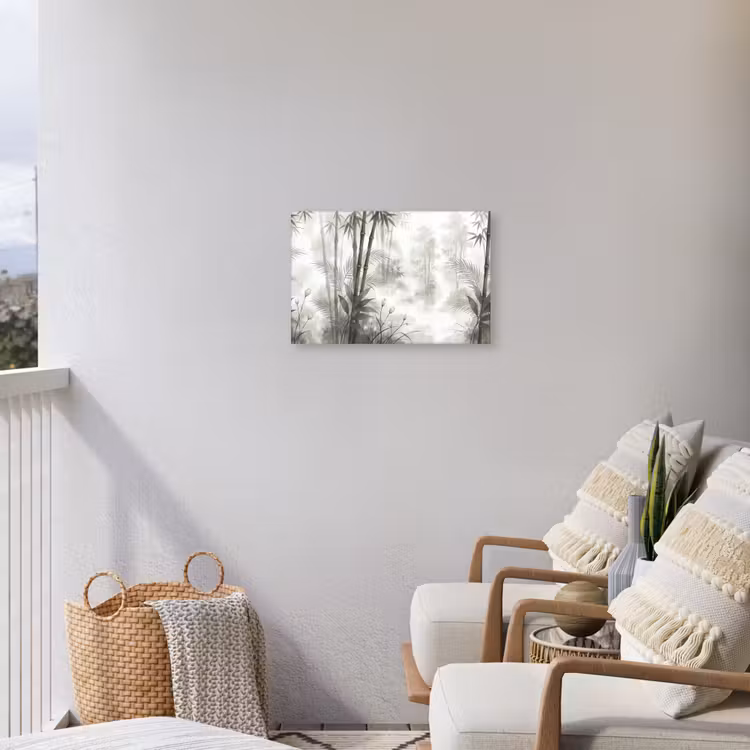 Bloemen - Knop - Tuin - Illustratie - Wit Tuinposter op houten frame 2 cm dik klein -sfeer1
