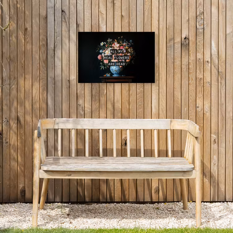 Bloemen - Art - Pastel - Quotes Tuinposter op houten frame 2 cm dik klein -sfeer4