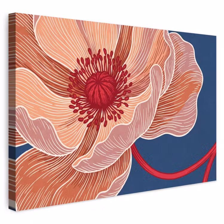 Outdoor Leinwand - Blumen – Modern – Abstrakt - Bloemen - Modern - Abstract Tuinposter op houten frame 2 cm dik klein