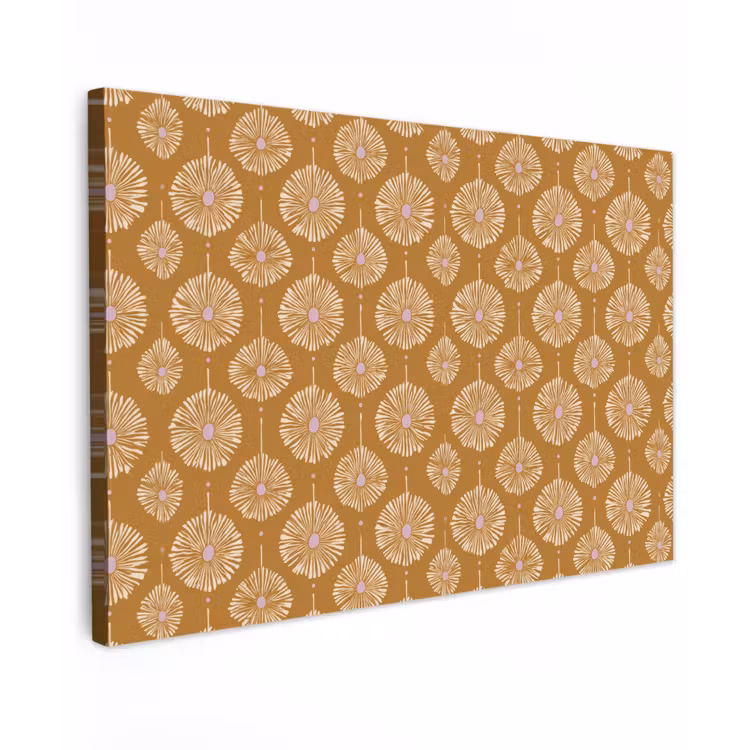 Bloemen - Modern - Oker Tuinposter op houten frame 2 cm dik klein 845 -3d