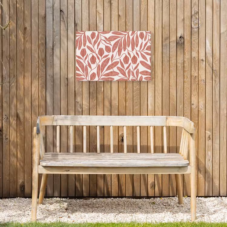 Bloemen - Patroon - Modern - Natuur - Bruin Tuinposter op houten frame 2 cm dik klein -sfeer4