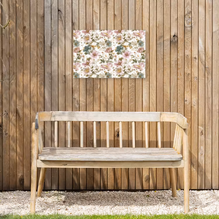 Bloemen - Patroon - Pastel Tuinposter op houten frame 2 cm dik klein 845 -sfeer4