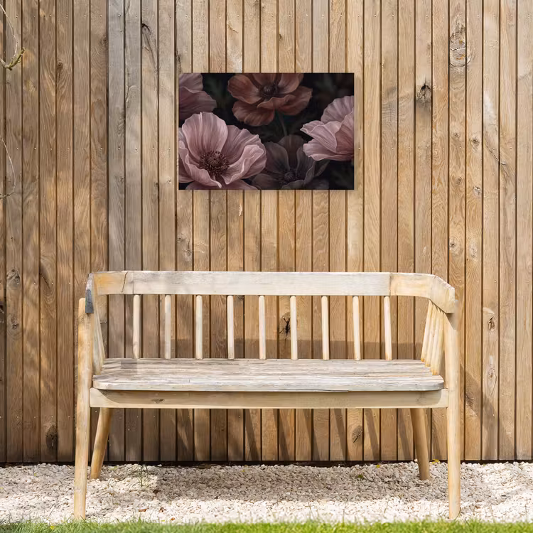 Bloemen - Natuur - Roze - Donker - Modern Tuinposter op houten frame 2 cm dik klein -sfeer4