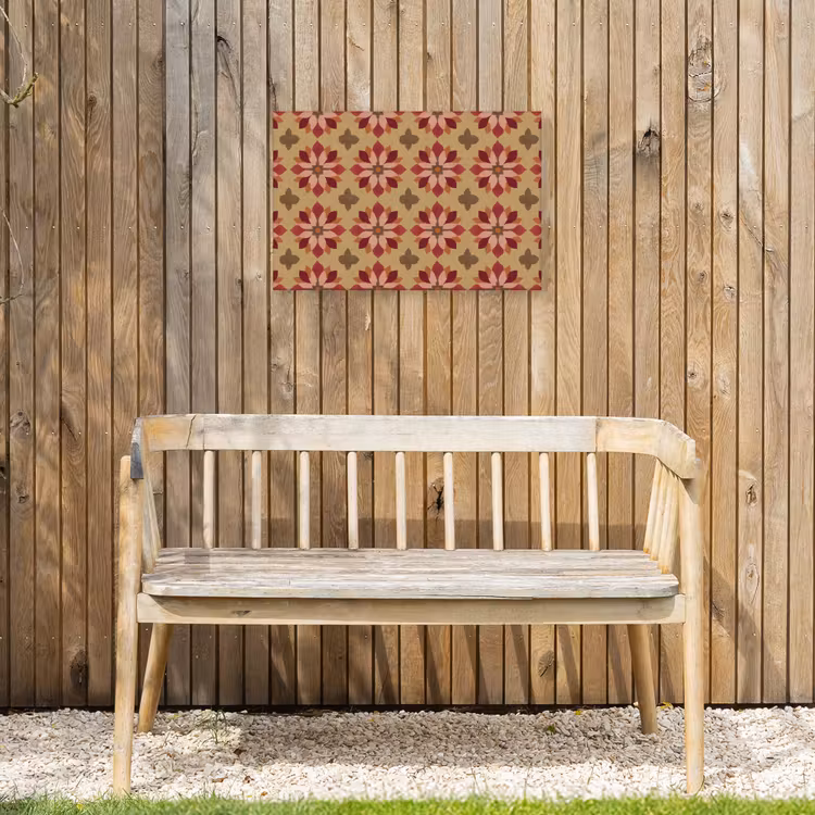 Bloemen - Retro - Groen Tuinposter op houten frame 2 cm dik klein 845 -sfeer4