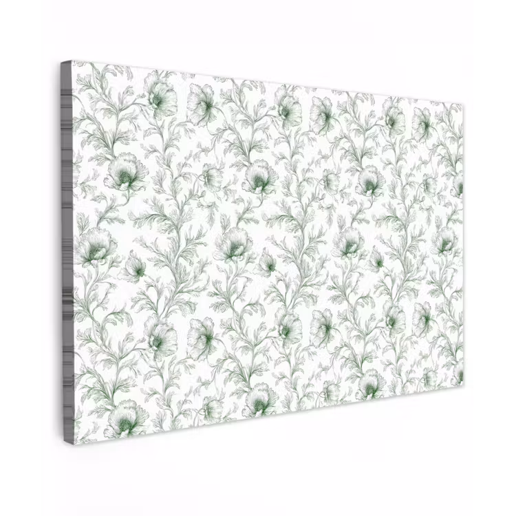 Bloemen - Getekend - Groen Tuinposter op houten frame 2 cm dik klein 845 -3d