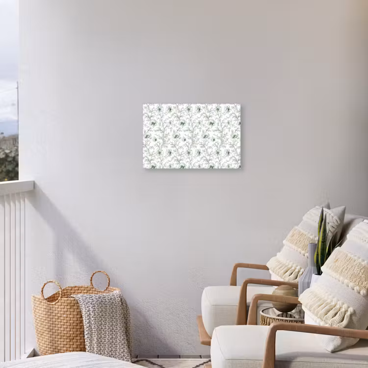 Bloemen - Getekend - Groen Tuinposter op houten frame 2 cm dik klein 845 -sfeer1