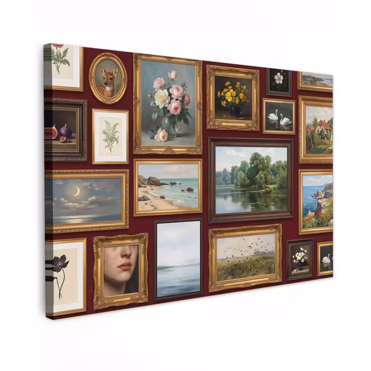 Bloemen - Vaas - Klassiek - Kunst - Rood Tuinposter op houten frame 2 cm dik klein -3d
