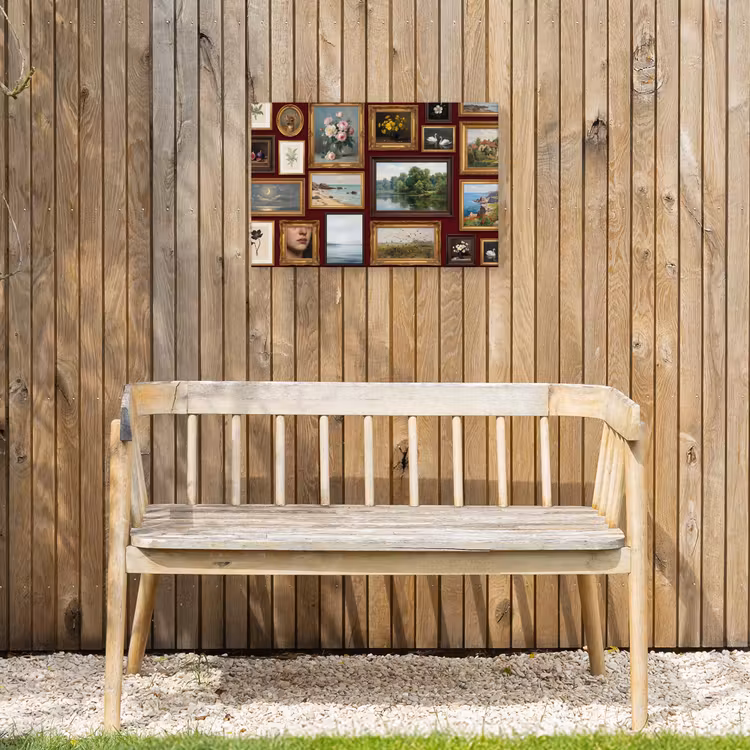 Bloemen - Vaas - Klassiek - Kunst - Rood Tuinposter op houten frame 2 cm dik klein -sfeer4
