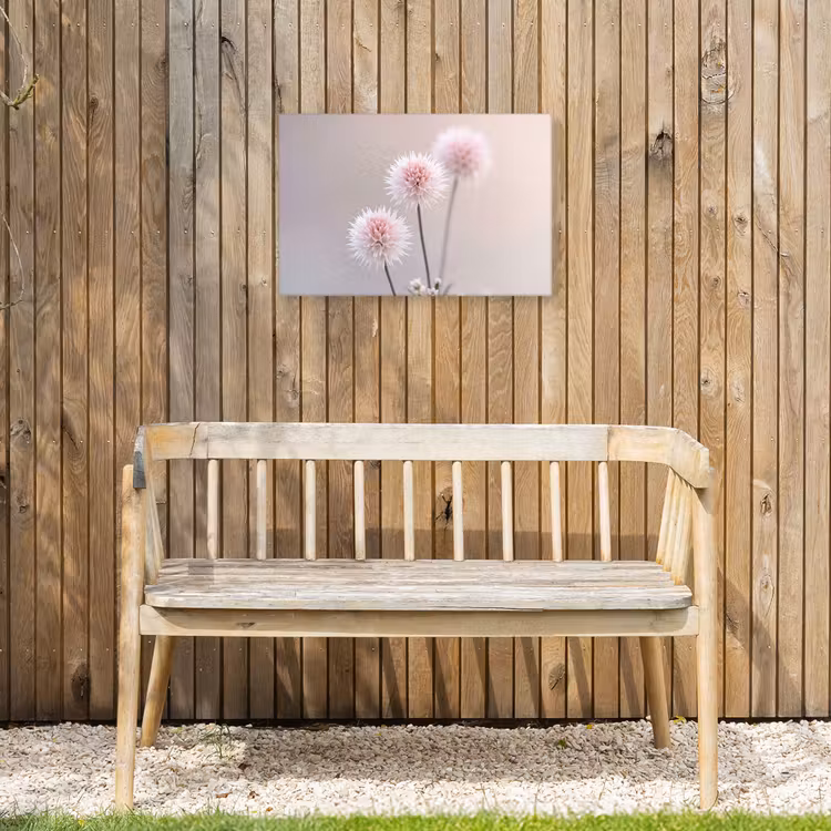 Bloemen - Bollen - Roze Tuinposter op houten frame 2 cm dik klein -sfeer4