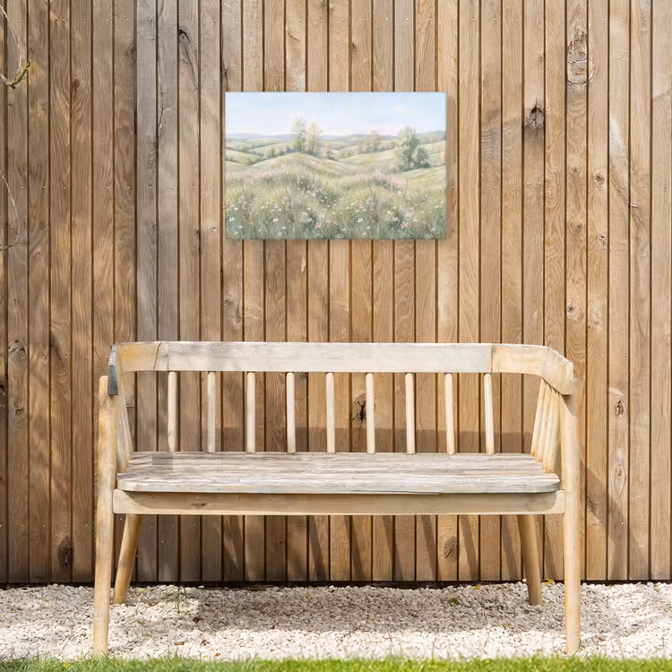 Bloemen veld - Bloemen - Groen Tuinposter op houten frame 2 cm dik klein -sfeer4