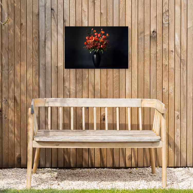 Boeket - Tulpen - Vaas - Rood Tuinposter op houten frame 2 cm dik klein -sfeer4
