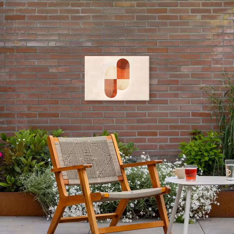 Bogen - Beige - Vormen Tuinposter op houten frame 2 cm dik klein -sfeer3