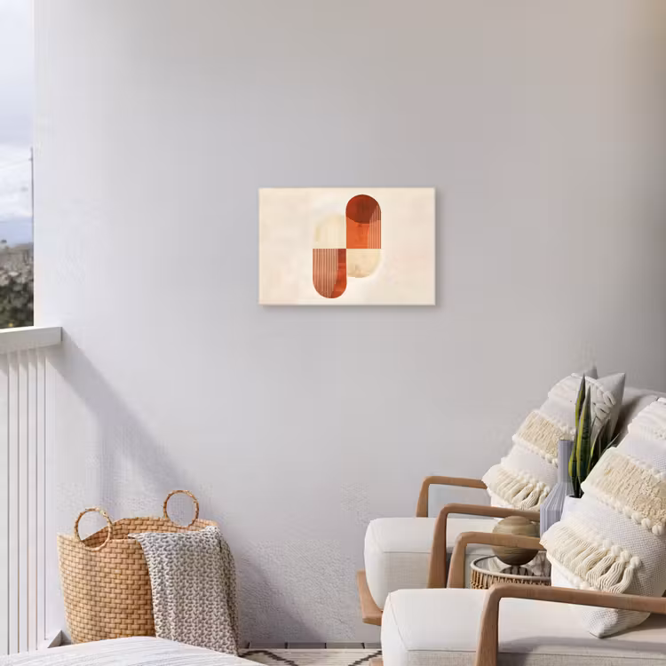Bogen - Beige - Vormen Tuinposter op houten frame 2 cm dik klein -sfeer1