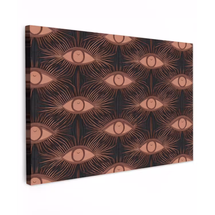 Boheems - Oog - Bruin Tuinposter op houten frame 2 cm dik klein 845 -3d