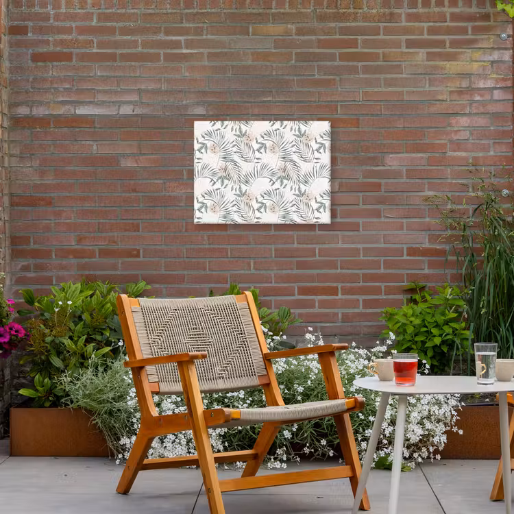 Boho - Jungle - Bloemen - Bladeren Tuinposter op houten frame 2 cm dik klein -sfeer3