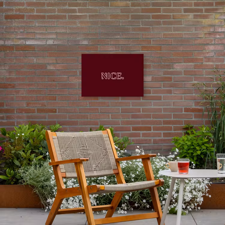 Bordeaux - Nice - minimalistisch Tuinposter op houten frame 2 cm dik klein -sfeer3