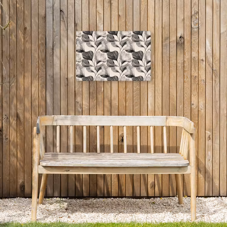 Botanisch - Bladeren - Zwart Tuinposter op houten frame 2 cm dik klein 845 -sfeer4