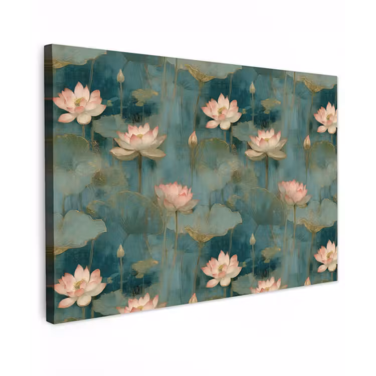 Botanisch - Bloemen - Roze Tuinposter op houten frame 2 cm dik klein 845 -3d