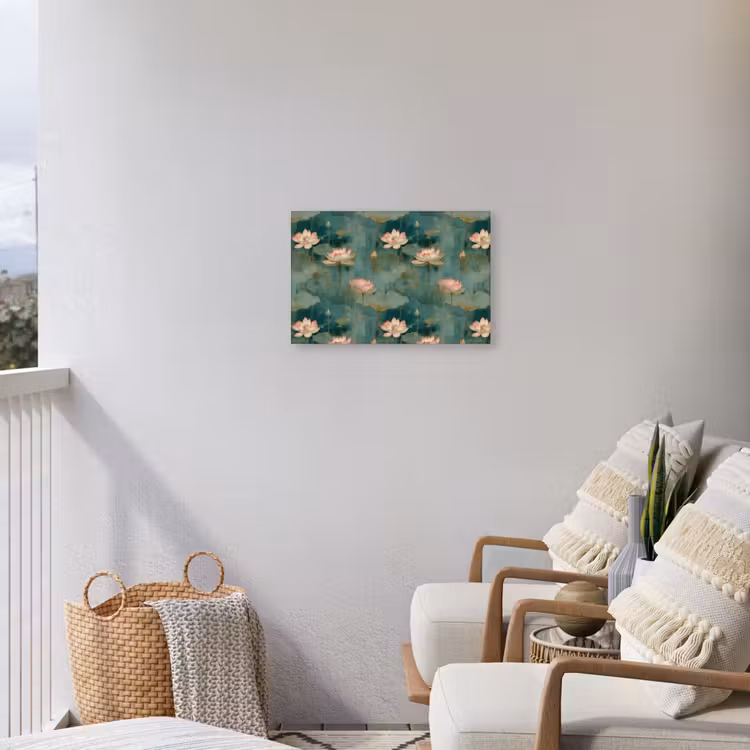 Botanisch - Bloemen - Roze Tuinposter op houten frame 2 cm dik klein 845 -sfeer1