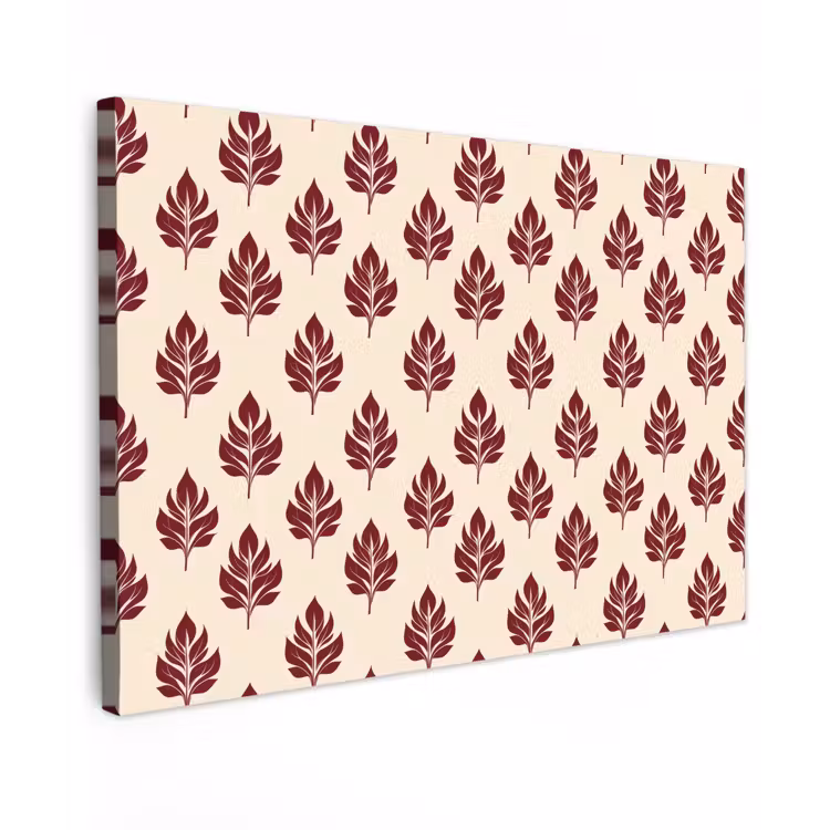 Botanisch - Patroon - Bordeaux Tuinposter op houten frame 2 cm dik klein 845 -3d