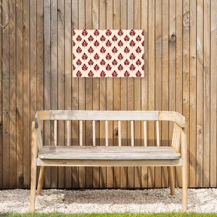 Botanisch - Patroon - Bordeaux Tuinposter op houten frame 2 cm dik klein 845 -sfeer4
