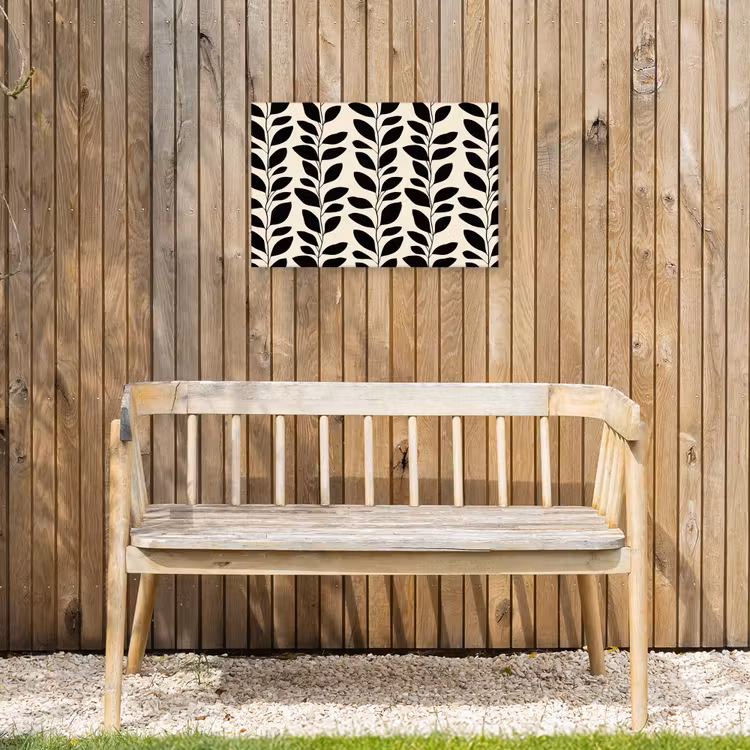 Botanisch - Dessin - Zwart - Beige Tuinposter op houten frame 2 cm dik klein 845 -sfeer4