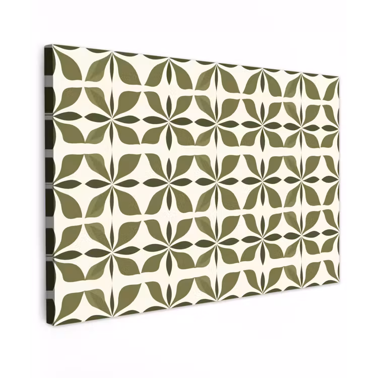 Botanisch - Retro - Groen Tuinposter op houten frame 2 cm dik klein 845 -3d