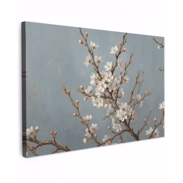 Botanisch - Stilleven - Blauw Tuinposter op houten frame 2 cm dik klein -3d