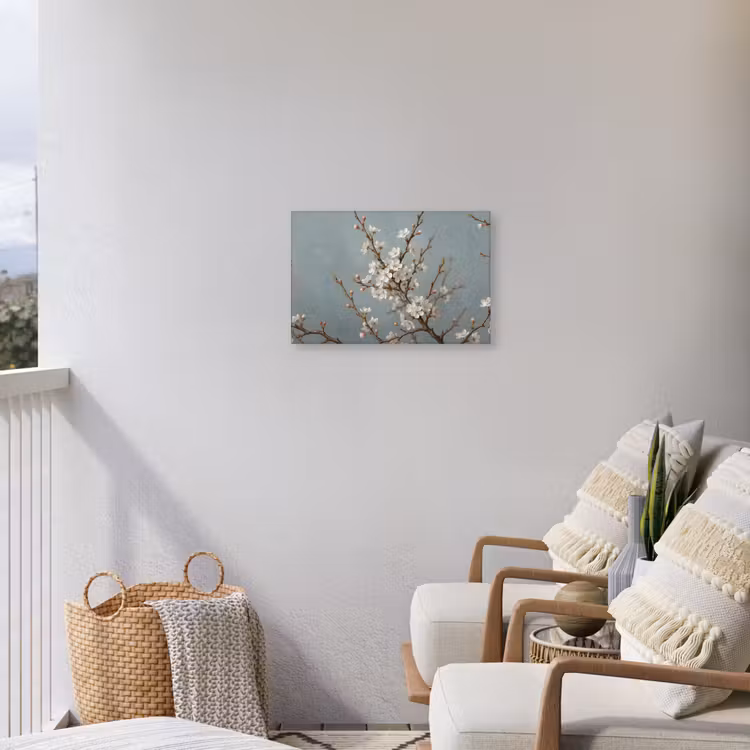Botanisch - Stilleven - Blauw Tuinposter op houten frame 2 cm dik klein -sfeer1
