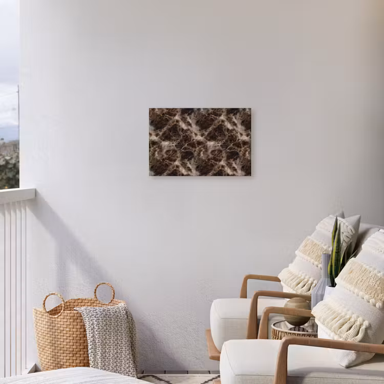 Bruin - Goud - Marmer Tuinposter op houten frame 2 cm dik klein 845 -sfeer1