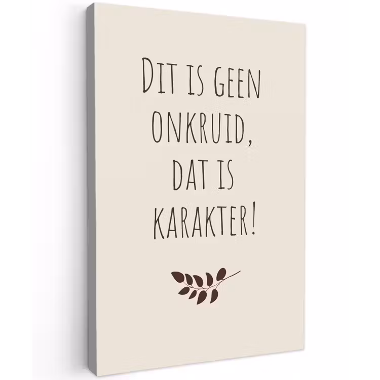 Bruin - Minimalistisch - Quote - Zomer Tuinposter op houten frame 2 cm dik klein -3d