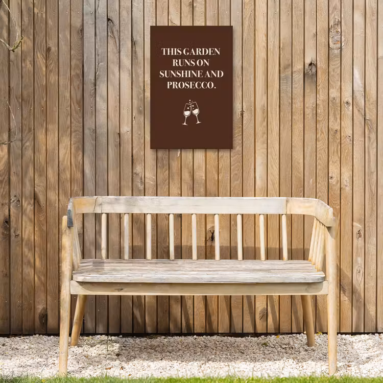 Bruin - Zomer - Quote - Drinken Tuinposter op houten frame 2 cm dik klein -sfeer4
