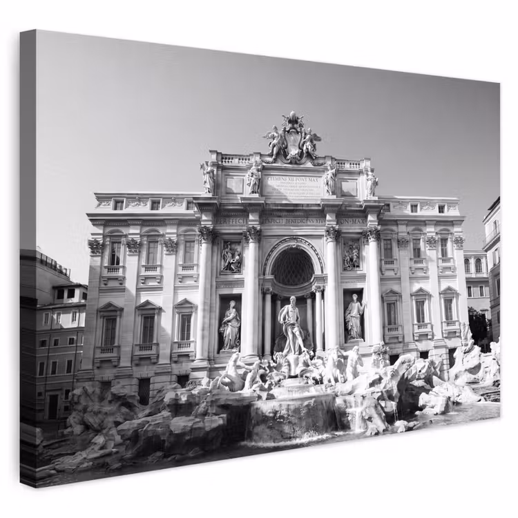 Fontein - Beelden - Architectuur - Zwart-wit Tuinposter op houten frame 2 cm dik klein -3d