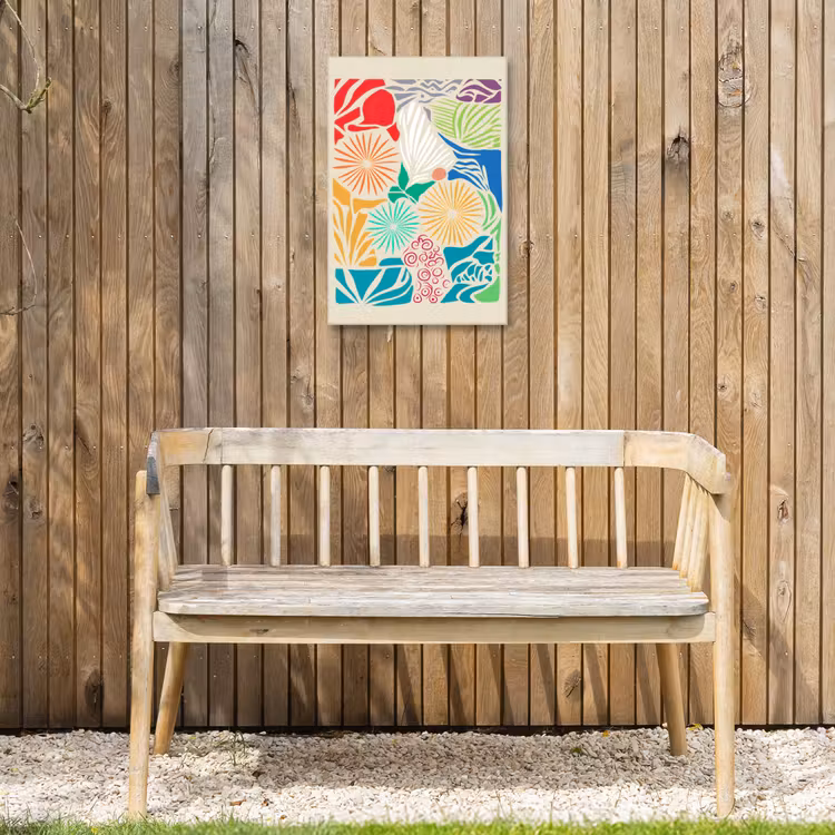 Kleurrijk - Abstract - Bloemen - Patronen Tuinposter op houten frame 2 cm dik klein -sfeer4