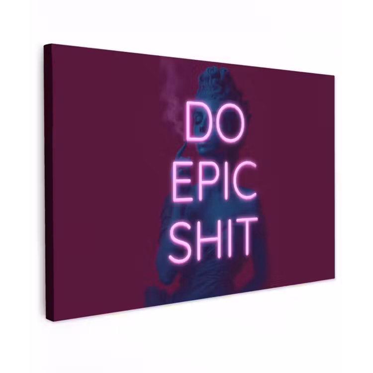 Buste - Neon - LED - Letters Tuinposter op houten frame 2 cm dik klein -3d