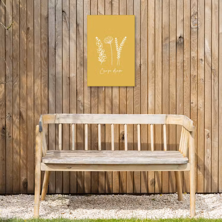 Carpe Diem met Bloemen Tuinposter op houten frame 2 cm dik klein -sfeer4