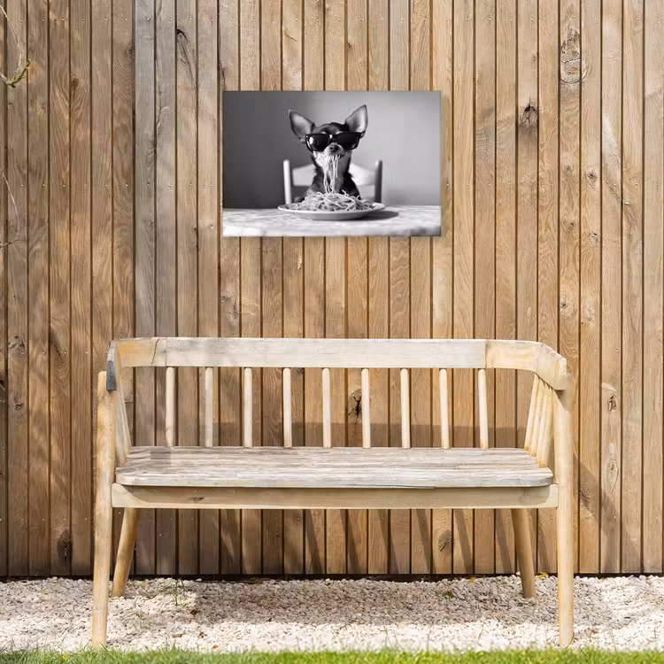 Chihuahua - Hond - Zonnebril - Humoristisch - Zwart - Wit - Spaghetti Tuinposter op houten frame 2 cm dik klein -sfeer4