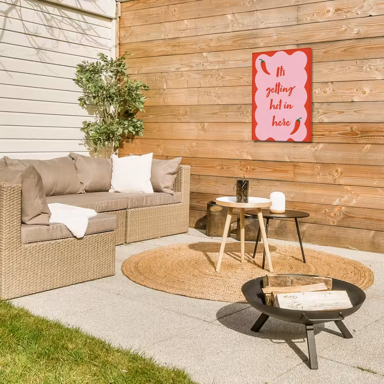 Chilipeper - Red - Hot - Quotes Tuinposter op houten frame 2 cm dik klein -sfeer2