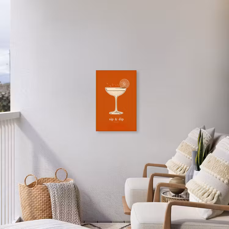 Cocktail - Oranje - Zomer - Quote Tuinposter op houten frame 2 cm dik klein -sfeer1
