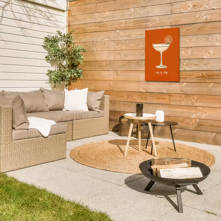 Cocktail - Oranje - Zomer - Quote Tuinposter op houten frame 2 cm dik klein -sfeer2