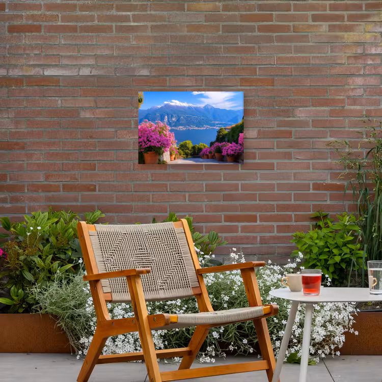 Lake Como - Italië - Landschap Tuinposter op houten frame 2 cm dik klein -sfeer3