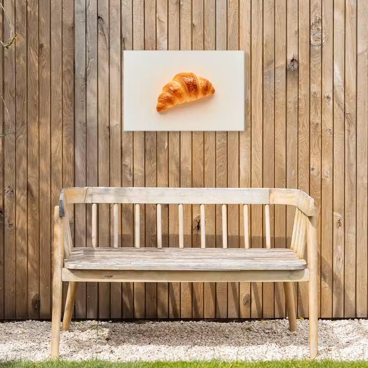 Croissant - Brood - Beige Tuinposter op houten frame 2 cm dik klein -sfeer4