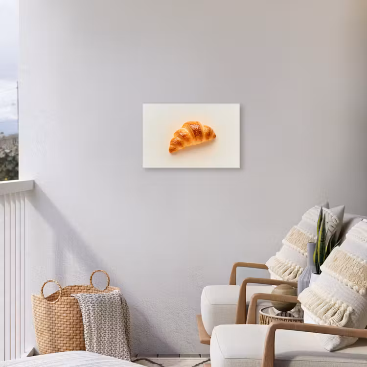 Croissant - Brood - Beige Tuinposter op houten frame 2 cm dik klein -sfeer1
