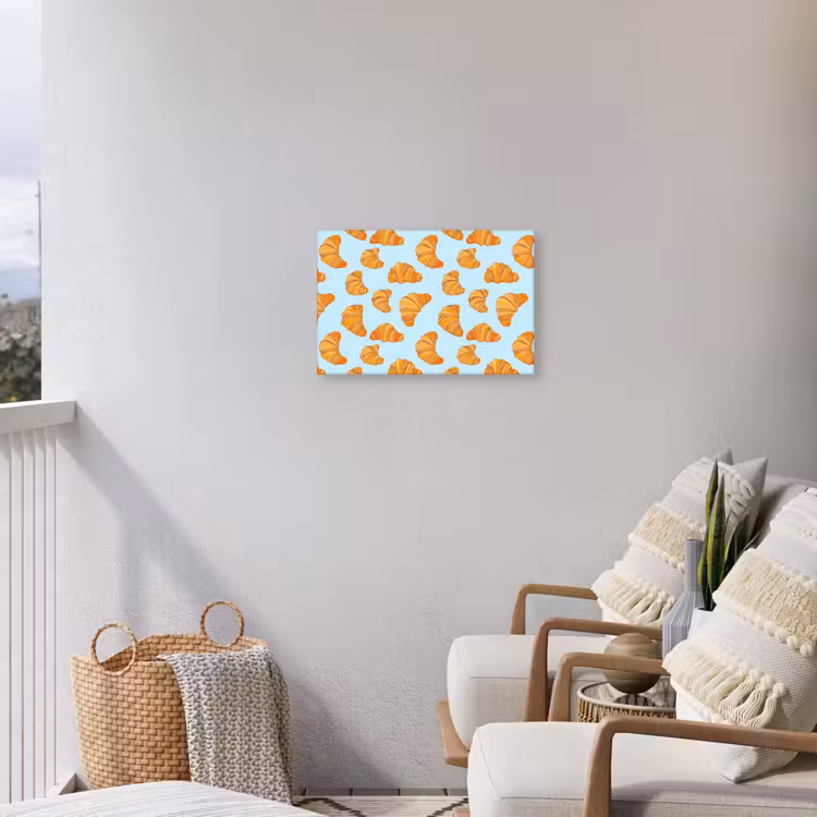 Croissant - Speels - Blauw Tuinposter op houten frame 2 cm dik klein 845 -sfeer1