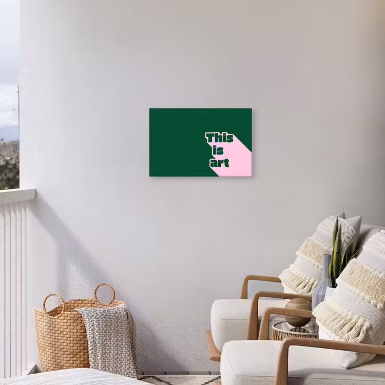 This is art - Schaduw - Roze Tuinposter op houten frame 2 cm dik klein -sfeer1