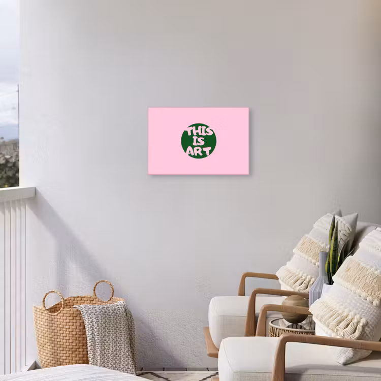 This is art - Tekst - Cirkel - Groen Tuinposter op houten frame 2 cm dik klein -sfeer1