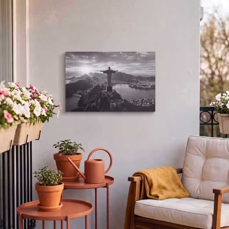 Monument - Stadsgezicht - Landschap - Zwart-wit Tuinposter op houten frame 2 cm dik klein -sfeer1